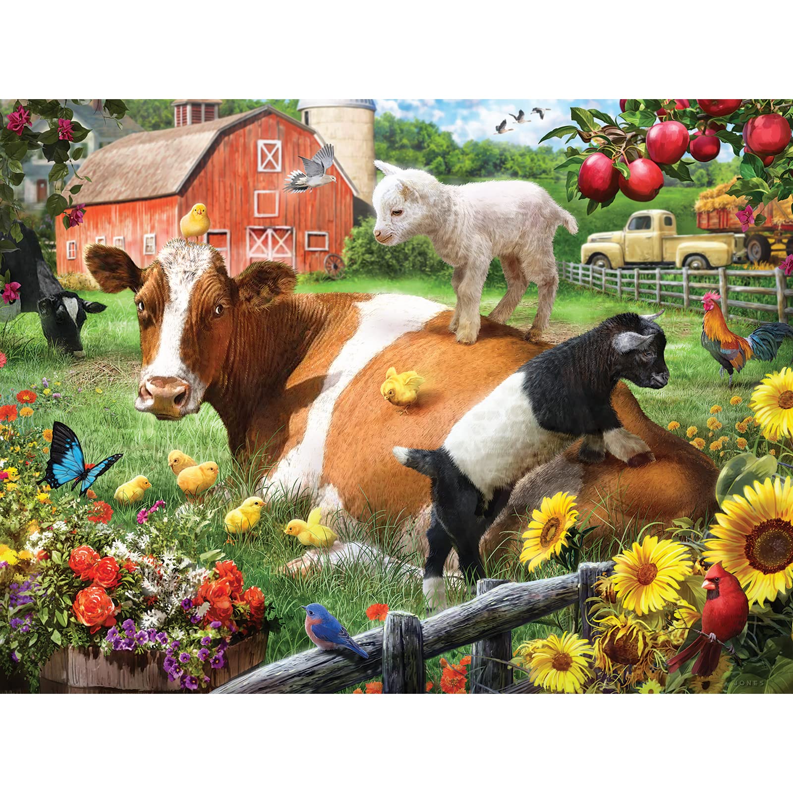 Amazon.com: Bits and Pieces – Cow and Goats' Farm Jigsaw Puzzle
